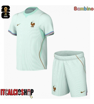Francia Seconda Maglia Bambino Mondiali 2026 Manica Corta (+ Pantaloni corti)